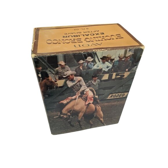Avon Bucking Bronco Western Cowboy  After Shave 5 Fl Oz Bottle With Gold Cowboy - Picture 4 of 11